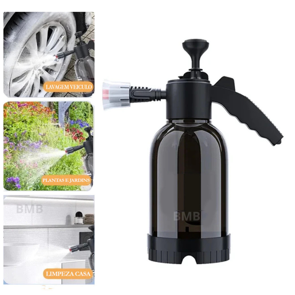 Borrifador Pulverizador Pressurizado 2 Litros 3 Bar – Pulverizador Multiuso para Carro, Jardim e Limpeza