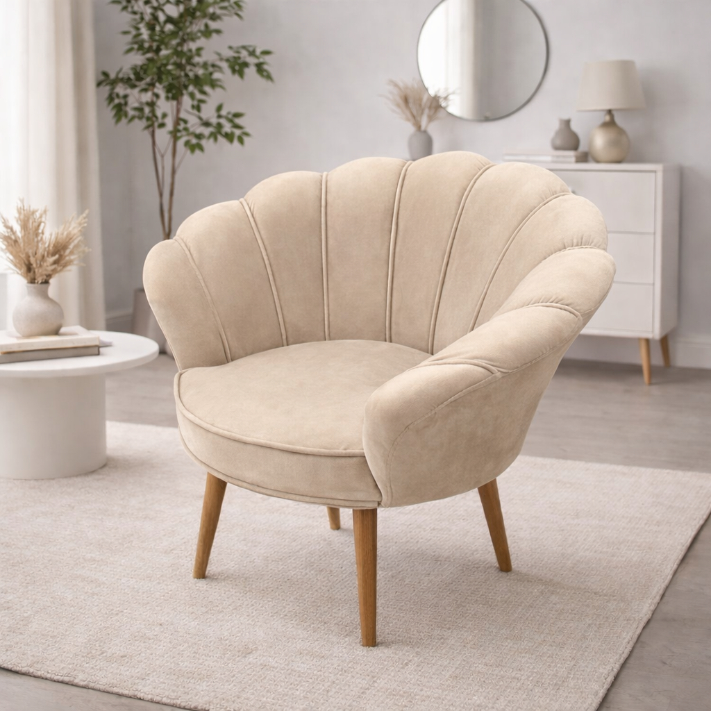 Poltrona Pétala para Sala e Quarto Pés Palito
