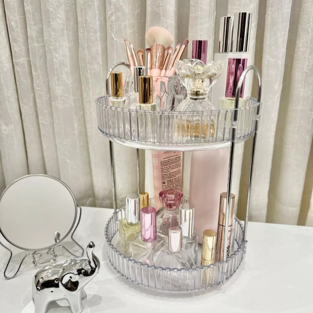 Organizador Prateleira Diamante Acrílico Porta Maquiagem Beleza Multiuso elegante