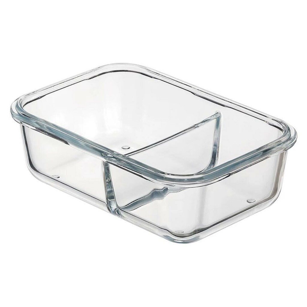 Marmita de Vidro Hermética 1000ml com 2 Divisórias – Pote Porta Alimentos