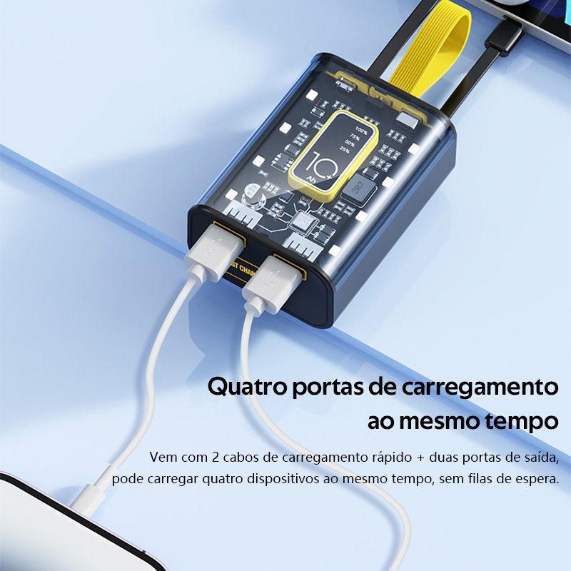 Carregador Portátil Power Bank 10.000mah com adaptador IPhone Android A5