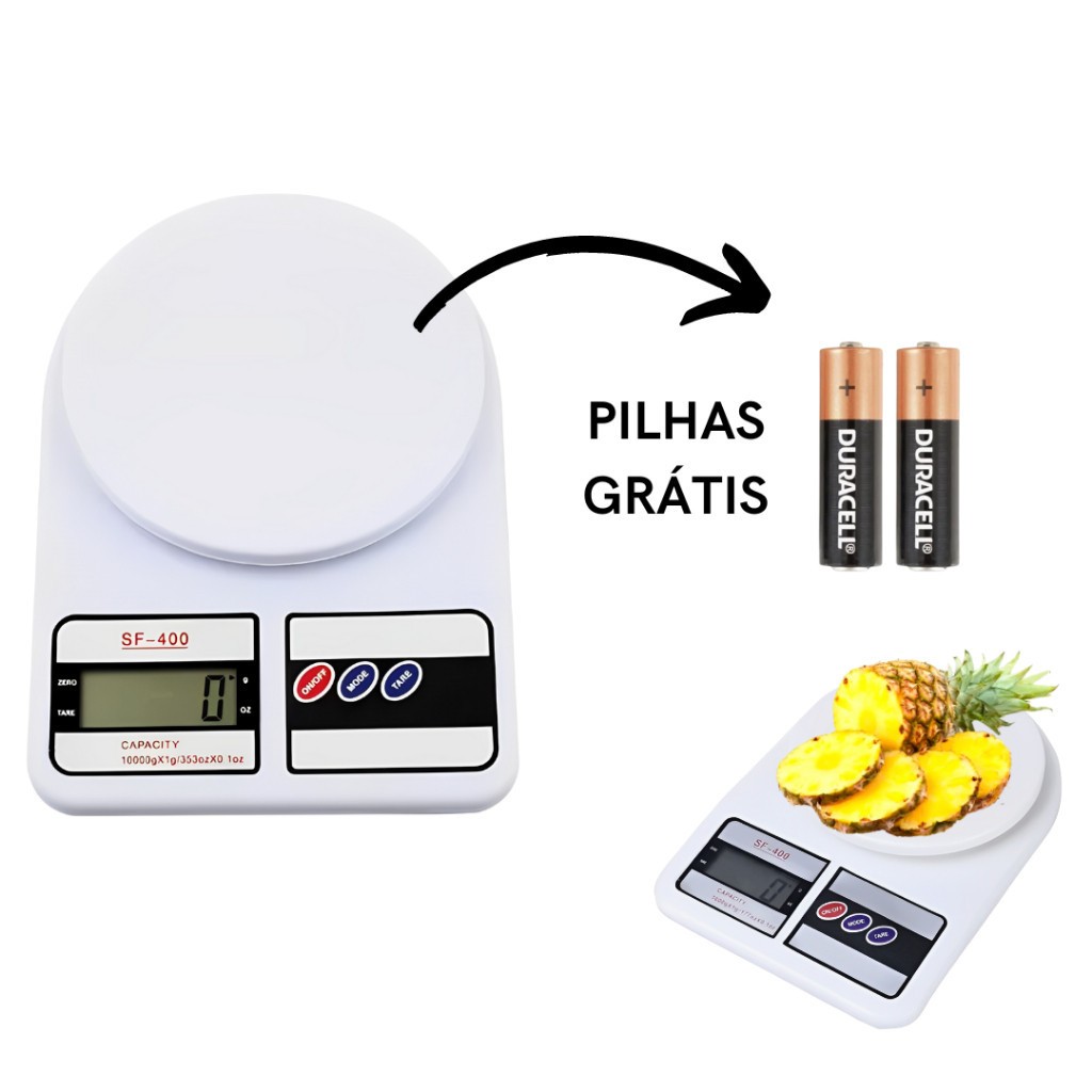 Balança de cozinha digital Alimento Balança precisão Balança Digital pilhas inclusas  Balança 10kg