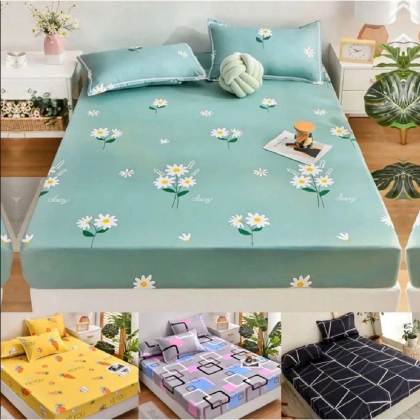 Jogo de Cama Lençol Com Elastico e Fronhas Solteiro Casal Padrão Queen King Size King Size 4 Peças