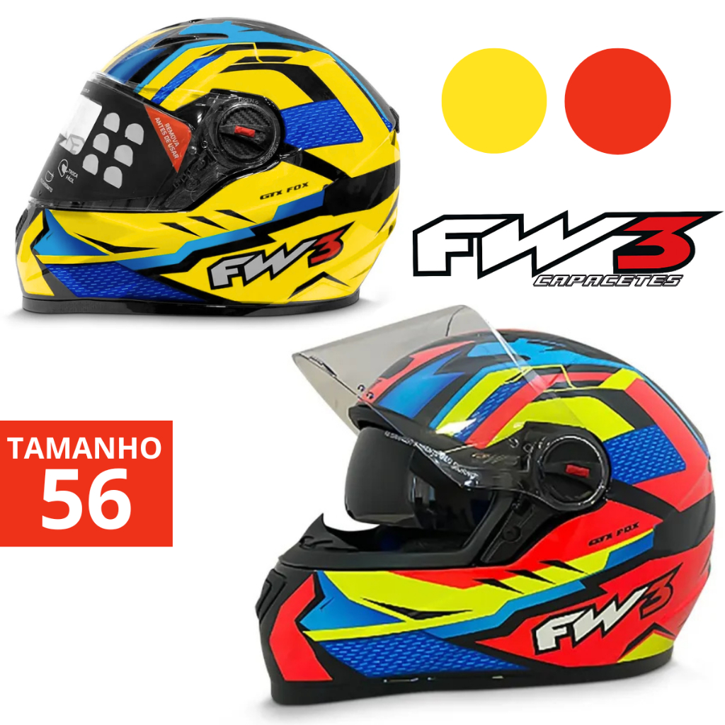 Capacete FW3 GTX Fox Grafite Integral Com Viseira UV + Narigueira Alta Moto Masculino Feminino