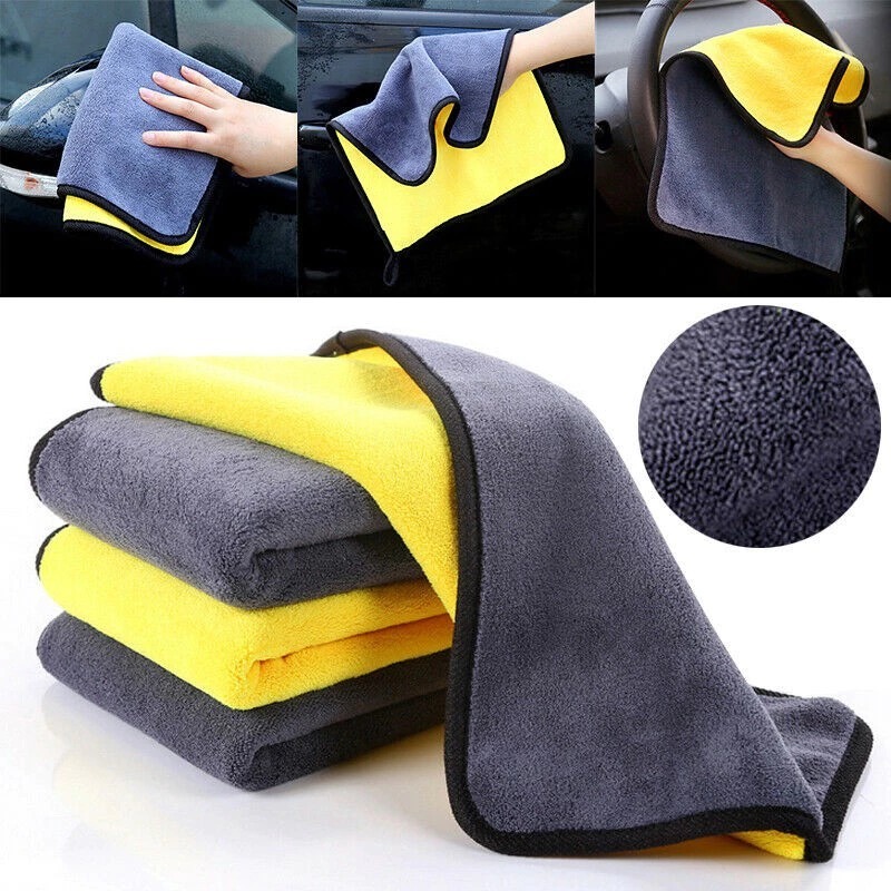 Kit com 6 Toalhas de Microfibra para Limpeza e Polimento de Carros - Tamanho 30x30 cm - Uso Geral
