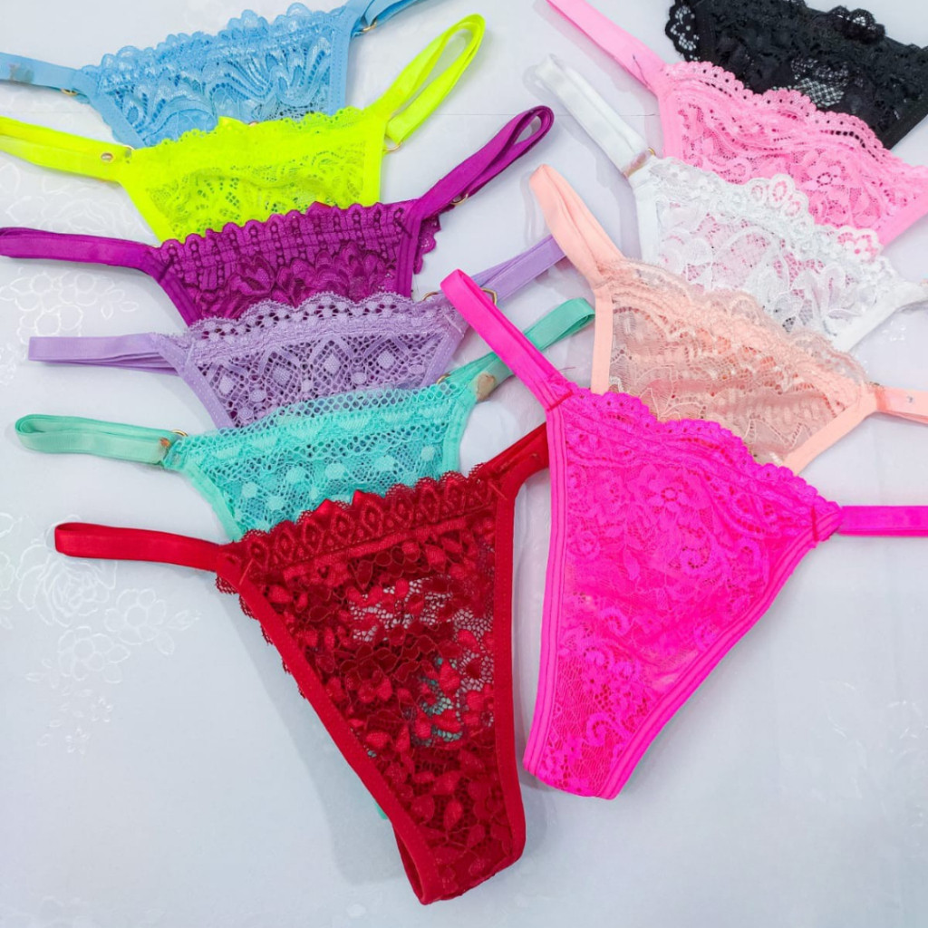 Kit de calcinha fio dental regulagem lingerie sexy