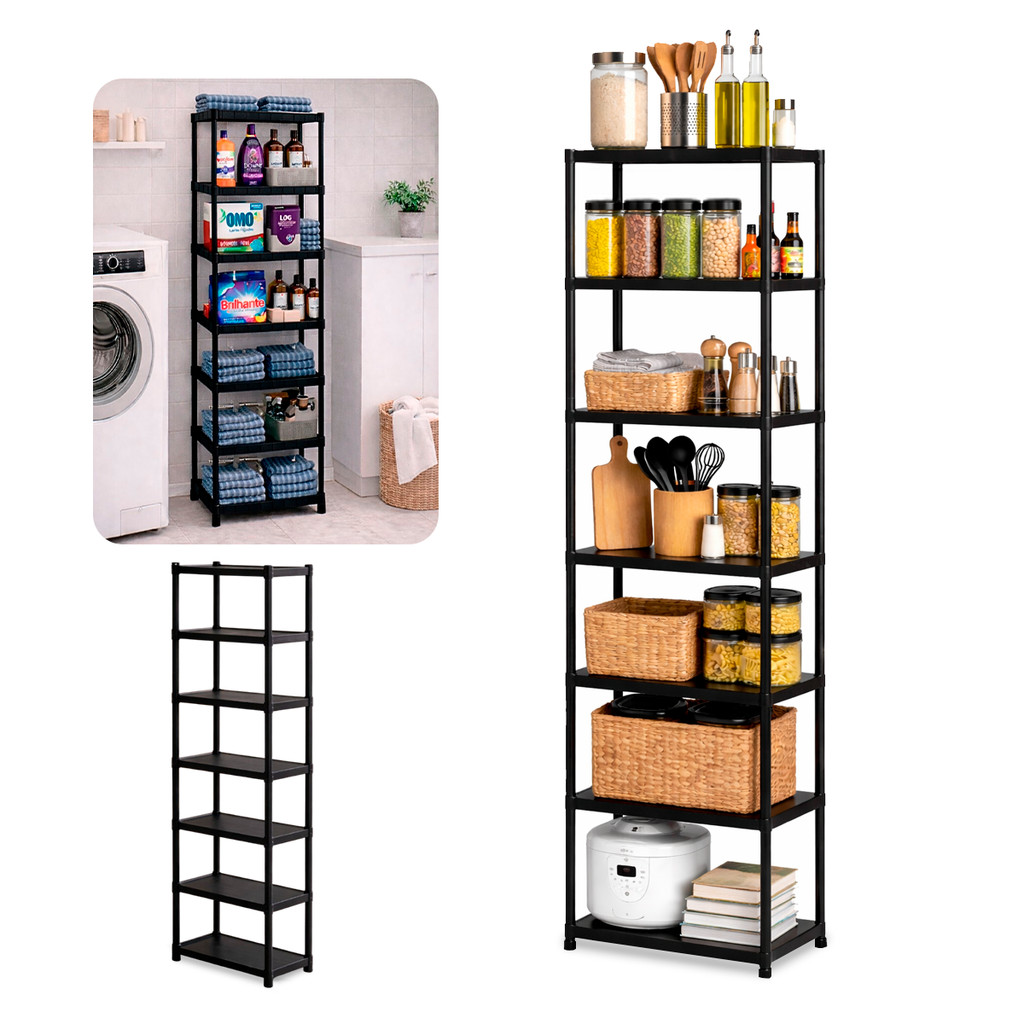 Estante Prateleira Modular Multiuso Andares Organizadora de Plástico Desmontavel 7 Andares