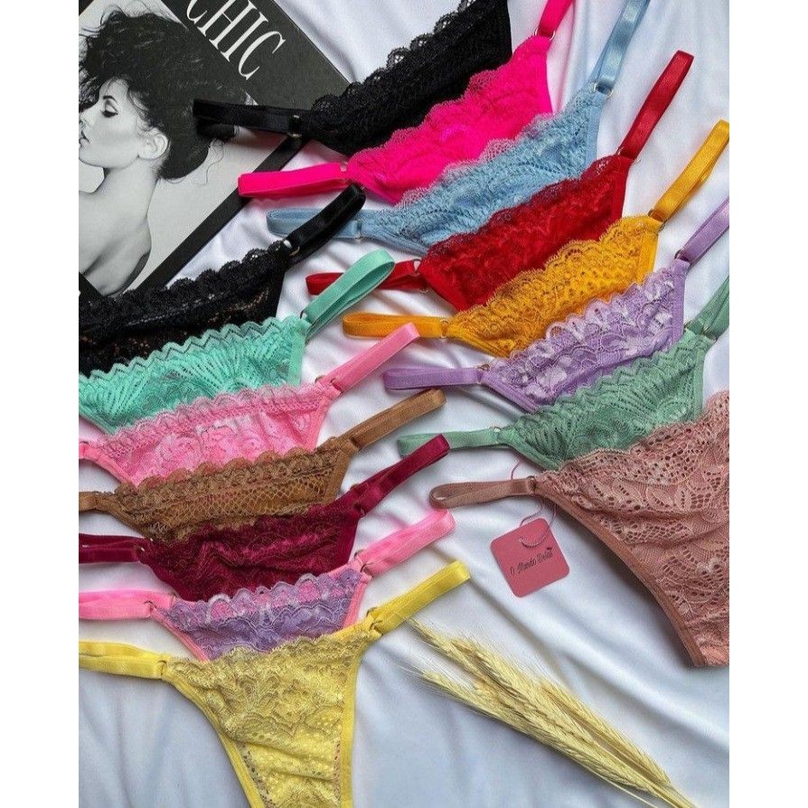 10 Calcinhas Fio Dental De Renda Calcinha Tanga Conforto Revenda Lingerie
