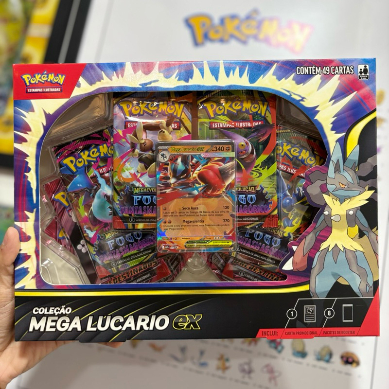 BOX Pokémon Mega Lucario EX - Mega Evolução