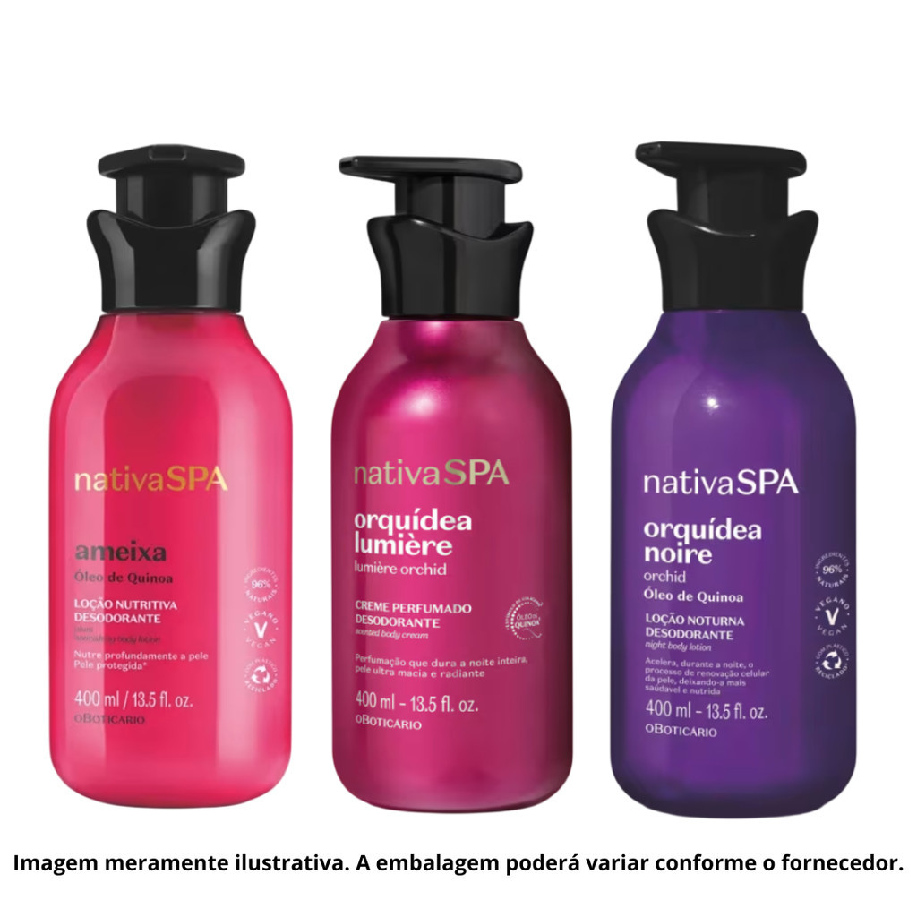 Combo Corporal Nativa Spa – Três Hidratantes de 400ml