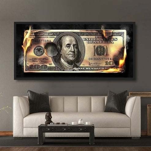 Quadro Decorativo 120x80cm Dolar Luxo Casa Decoração De Parede Mdf Adesivo Sala Quarto