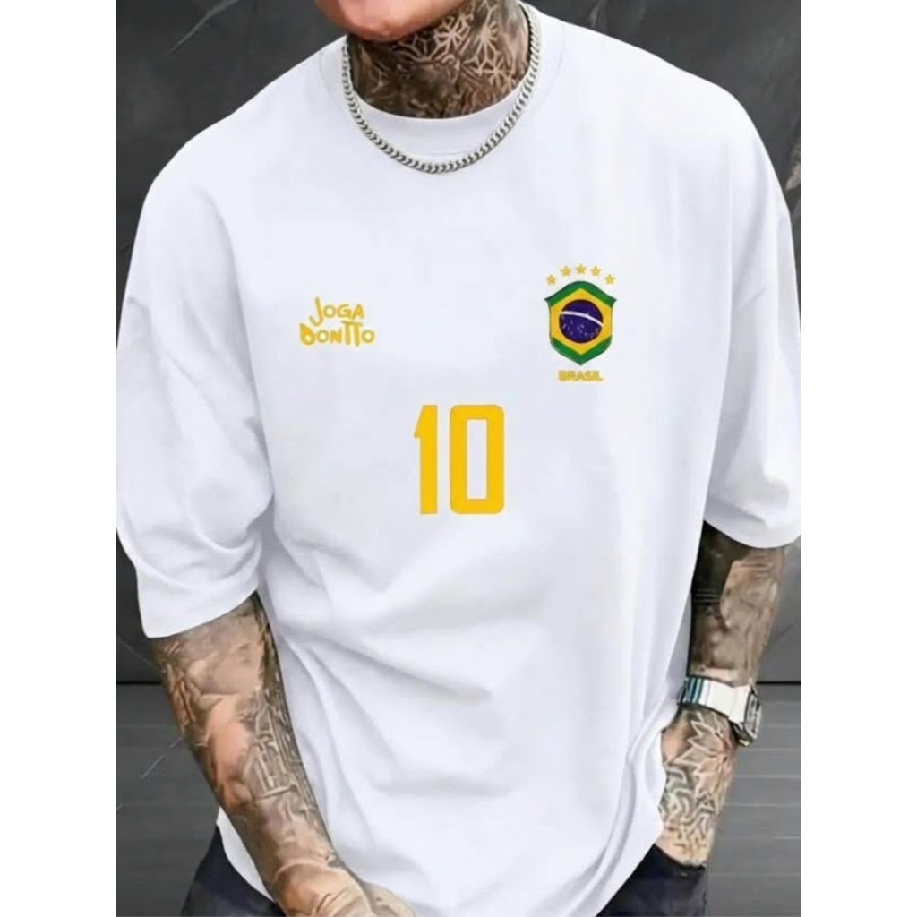 Camisa Brasil Oversized Tamanho Grande P ao G3 Copa do Mundo Brasileiro Hexa Camiseta Confortavel