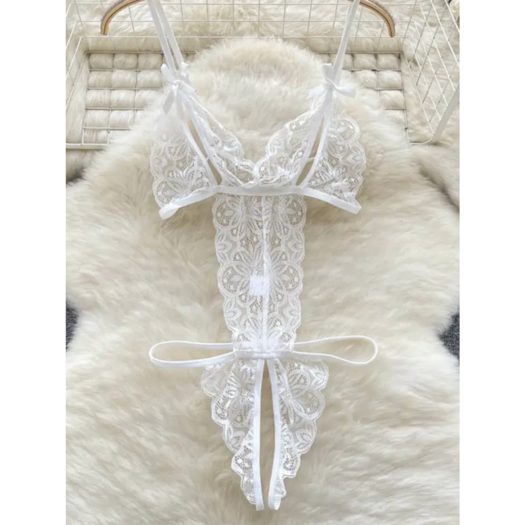 Body em Renda com Recorte e Transparência Feminino