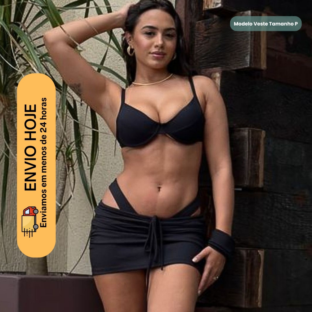 Biquíni Feminino Meia Taça Aro Calcinha Saida de Praia Faixa bojo removível Moda Praia Trikini Verão