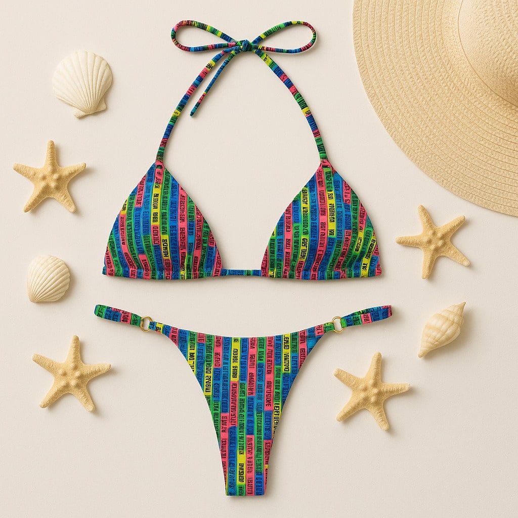 Biquíni Feminino Estampado Cortininha Moda Praia Verão Exclusivo