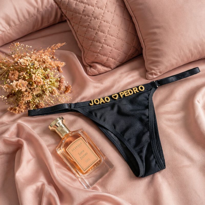 Calcinha Personalizada Lingerie Fio Dental com Nome Letras e Frases Exclusiva