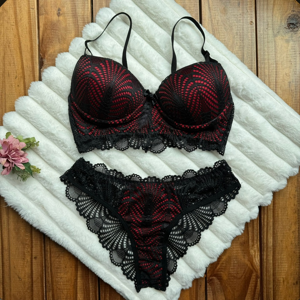 Conjunto Bojo Sutiã com Renda, Calcinha Sensual Super Conforto Lingerie -  Francesa