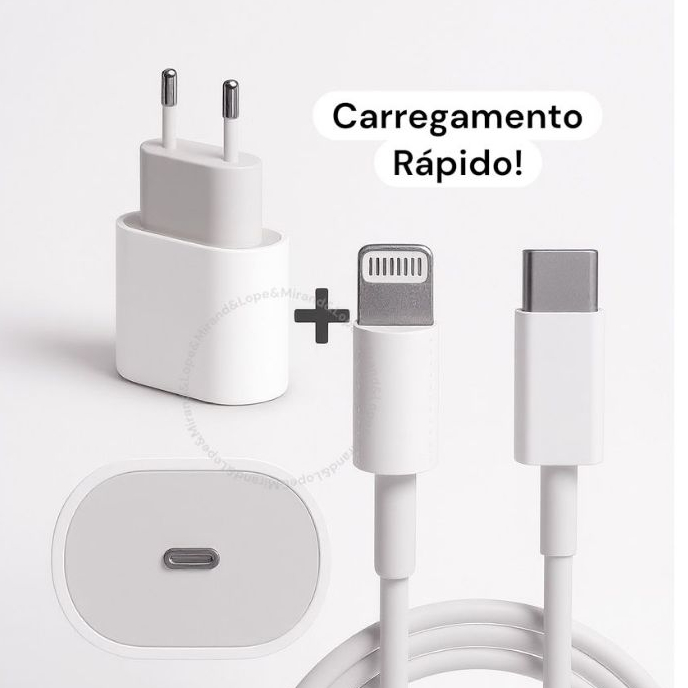 Carregador Turbo Fonte com Cabo Carregamento Rápido 35W