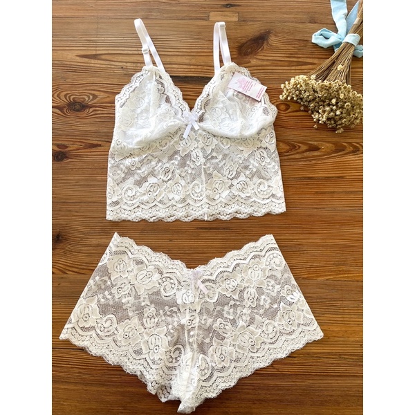PROMOÇÃO Espera Marido Conjunto Renda Branco Feminino Adulto Lingerie Forrado