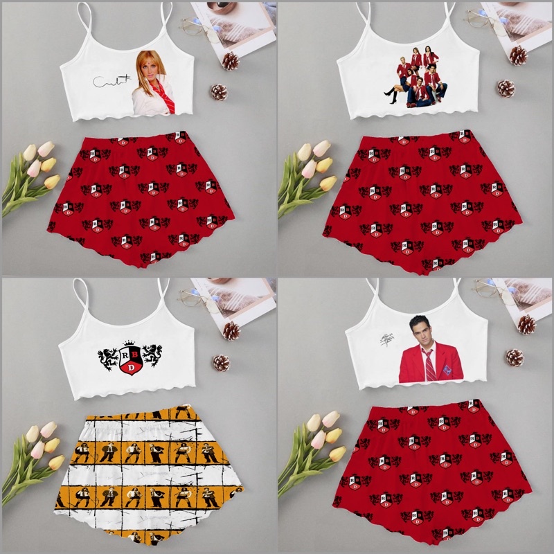 Pijama RBD Cropped Ondinha - Rebelde Baby Doll Adulto