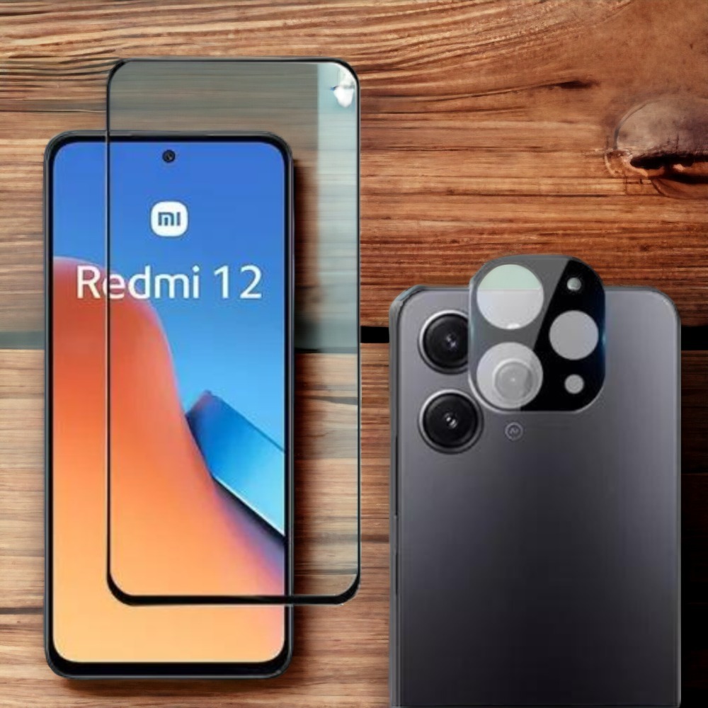 Película De Vidro 3D Redmi 12 4G , Película Câmera e Película Privativa