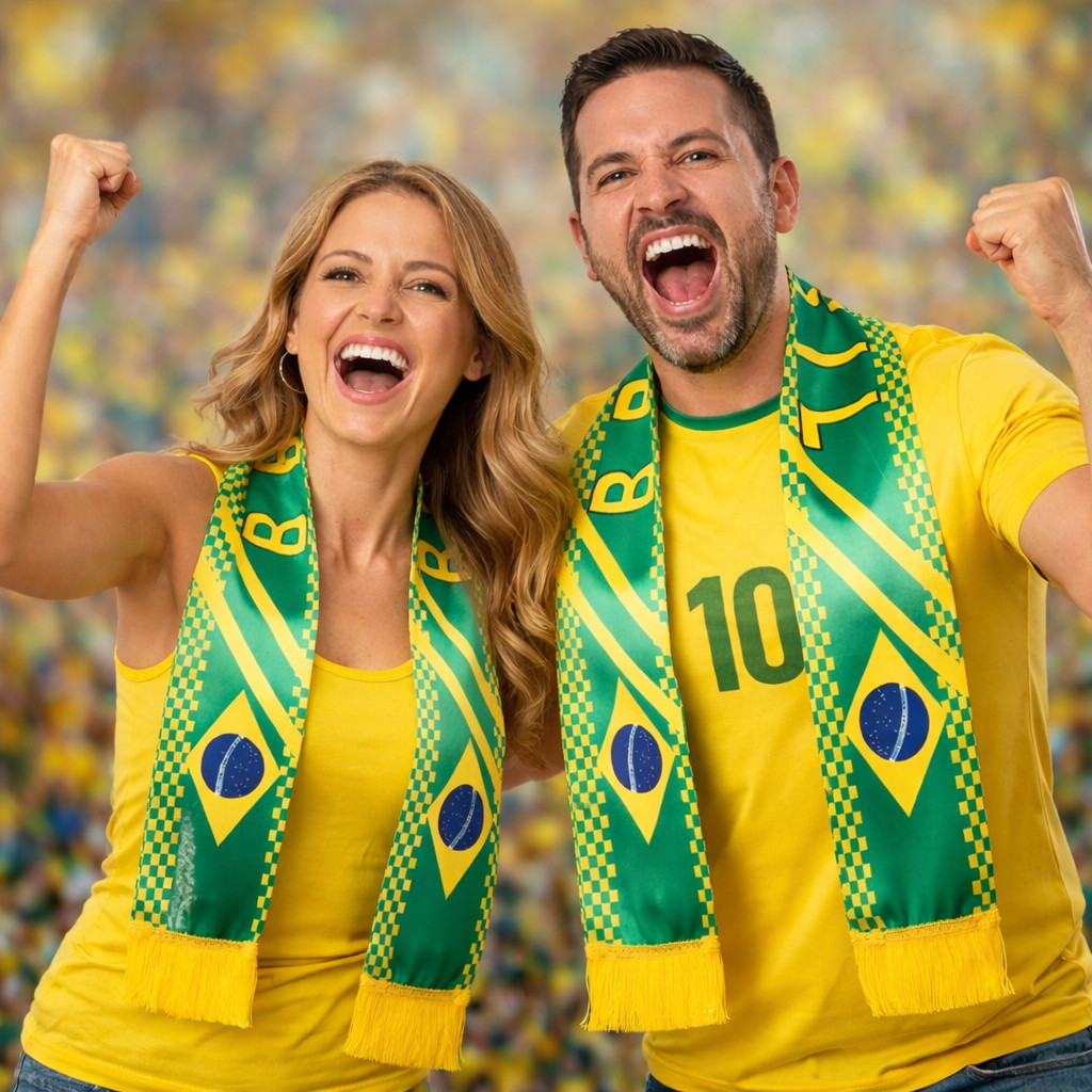 Faixa Cachecol Brasil Torcida Verde Amarelo Jogos Futebol Evento Festa Estadio