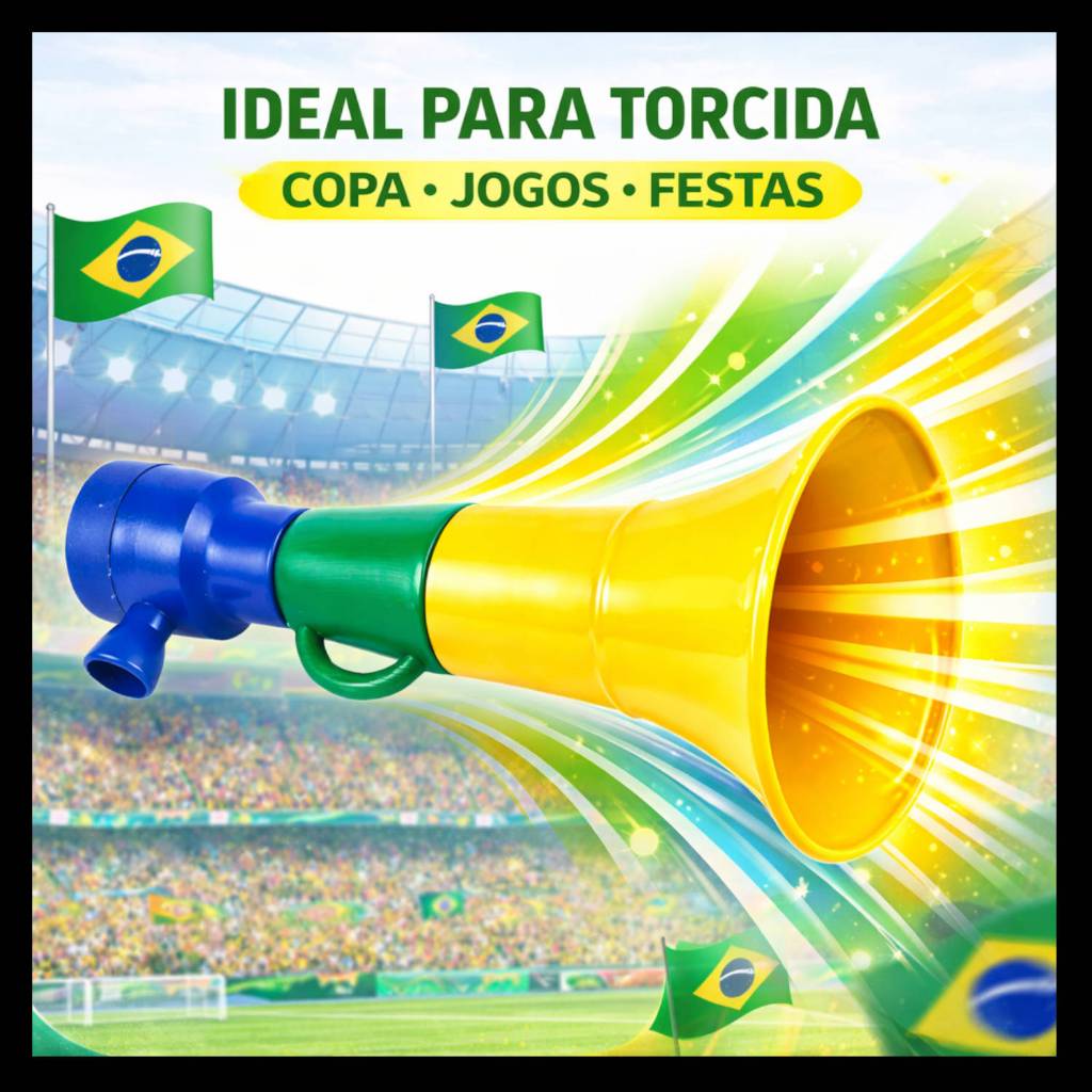 Buzina Corneta Cornetão Brasil Copa do Mundo 2026 Torcida Som Forte e Alto Futebol Festa