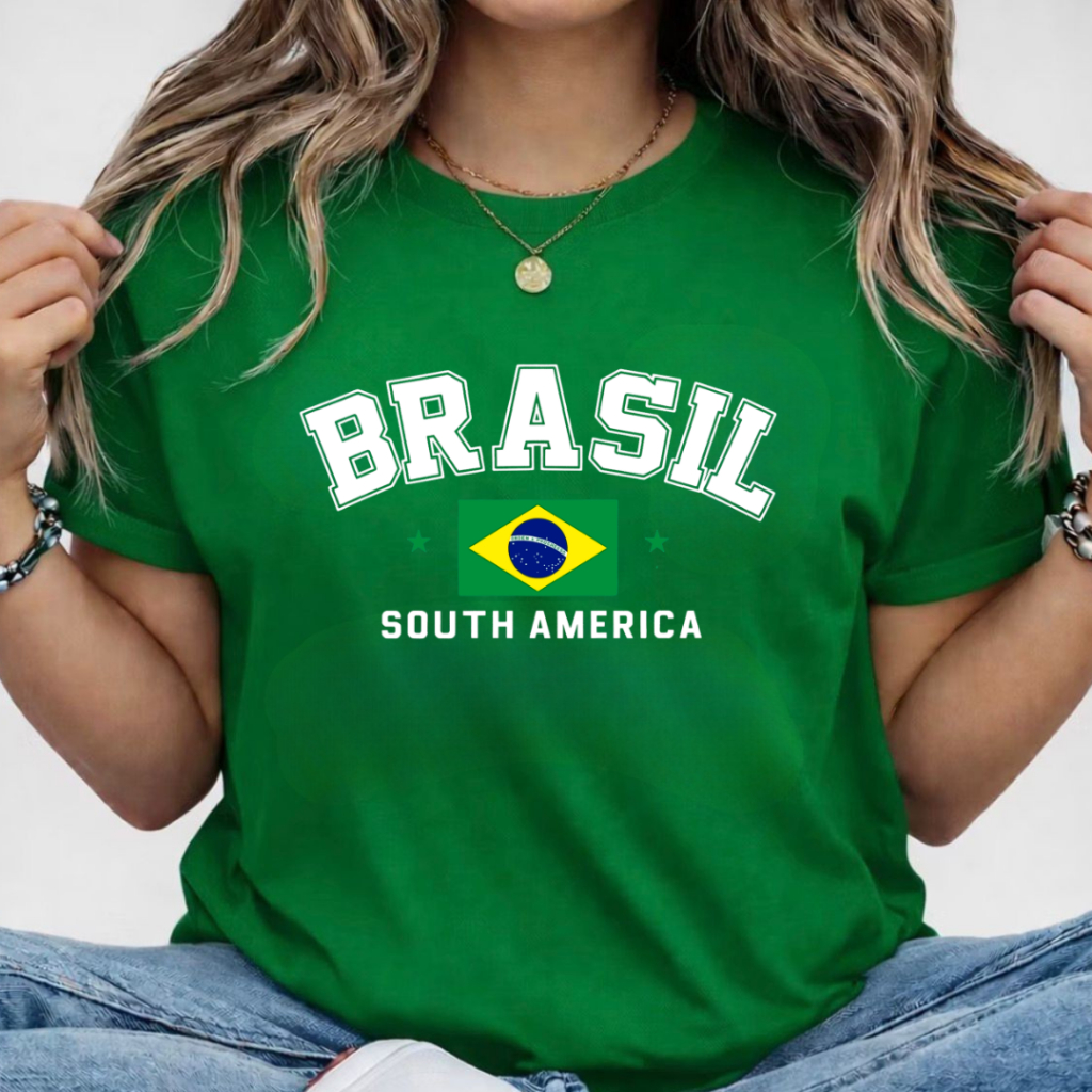 Blusa Feminina Brasil South America T-shirt Verão Manga Curta Envio Imediato