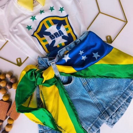 Lenço do brasil acessório para copa do brasil infantil