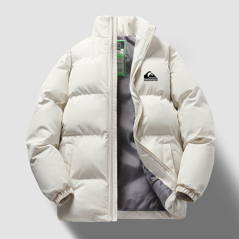 Quiks Jaqueta Espessada De Inverno Masculina Gola Alta Manga Comprida De Algodão Quente E Confortável