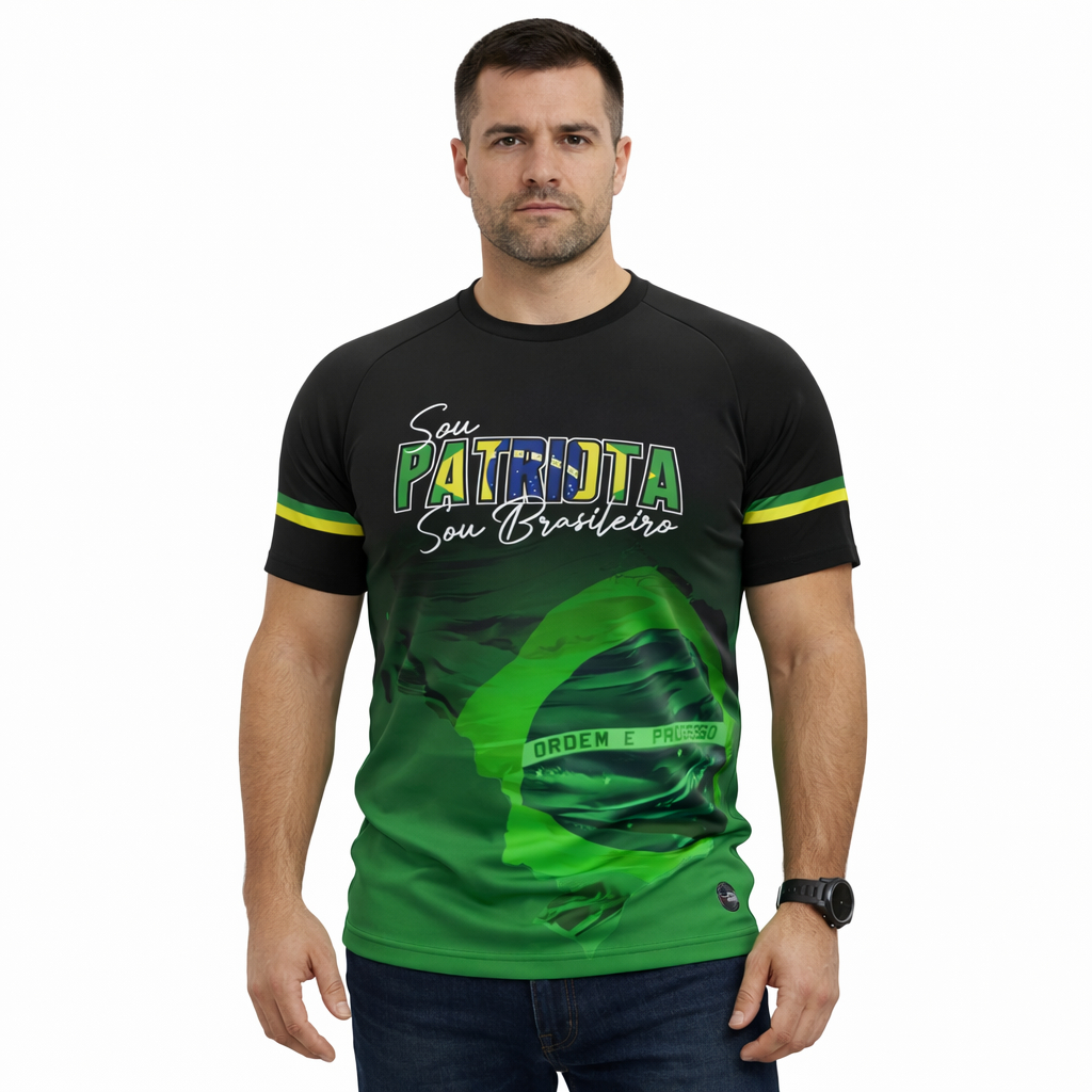 CAMISA, CAMISETA BLUSA DO BRASIL PATRIOTA MANGA CURTA  PROTECAO SOLAR UV50+ BOLSONARO