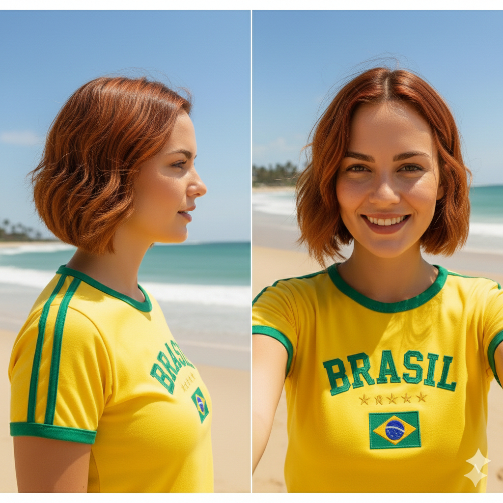 Blusinha Feminina Baby Look Camiseta Brasil Retro Estampada Algodão Premium