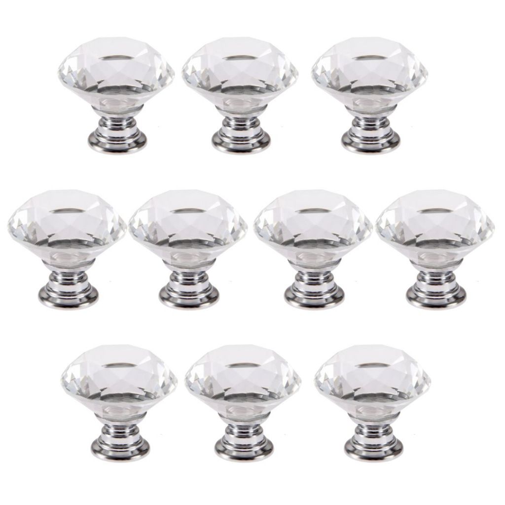 Kit 10 Puxador Para Armario Modelo Cristal 30mm