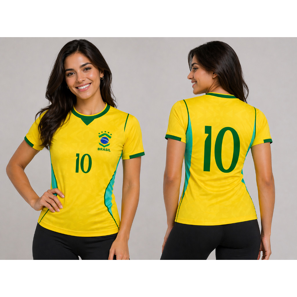 Camisa Brasil Baby look Amarela Copa Principal 2026