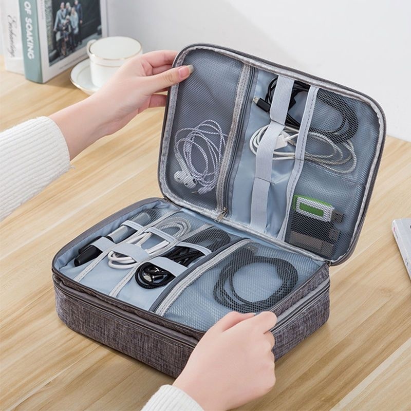 Bolsa De Armazenamento De Cabo De Dados Digital Multifuncional Viagem Necessário Jorge