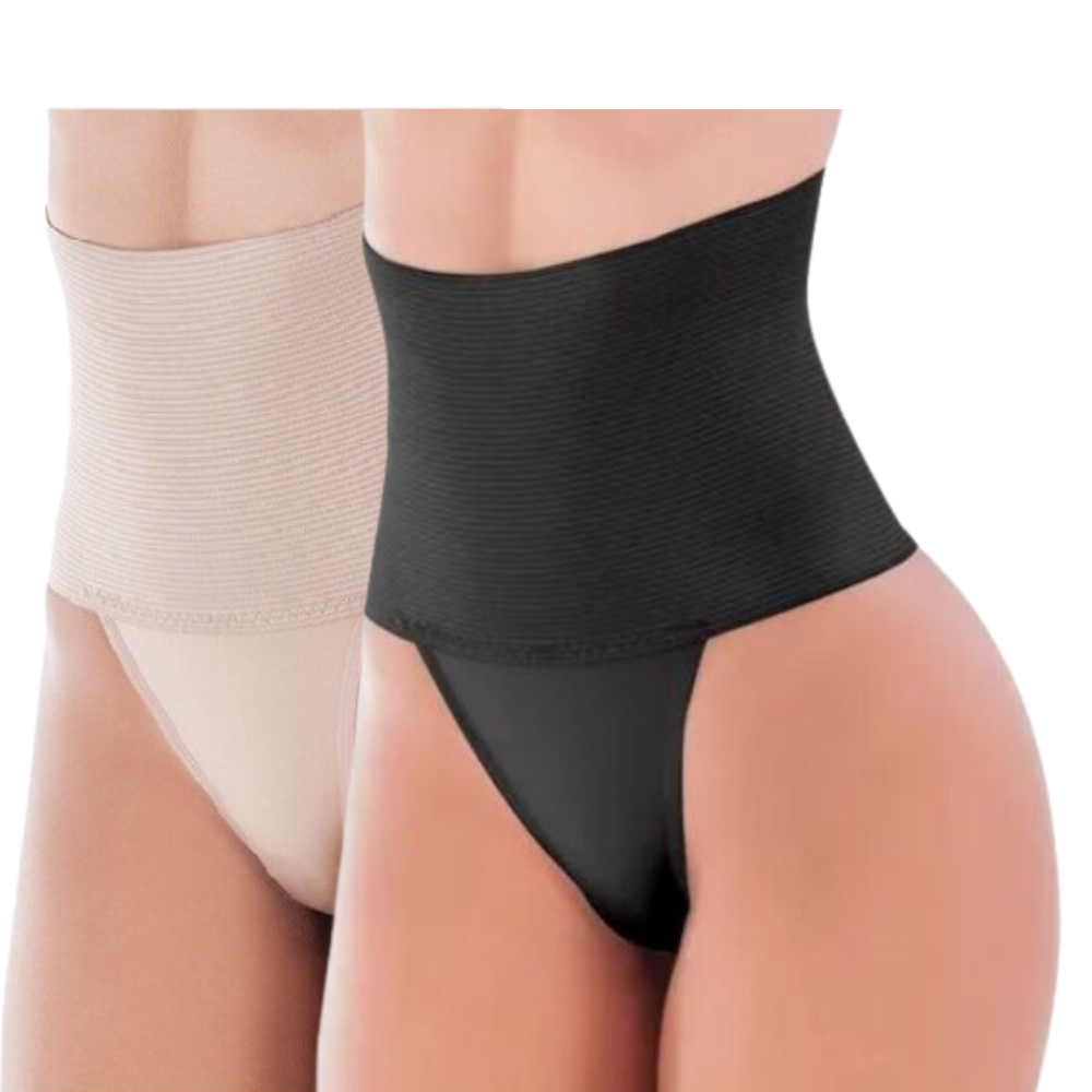 Kit 2 Calcinha Cinta Plus Size Cós Alto Feminina Segura Barriga Firmadora - Cinta18 AFIL