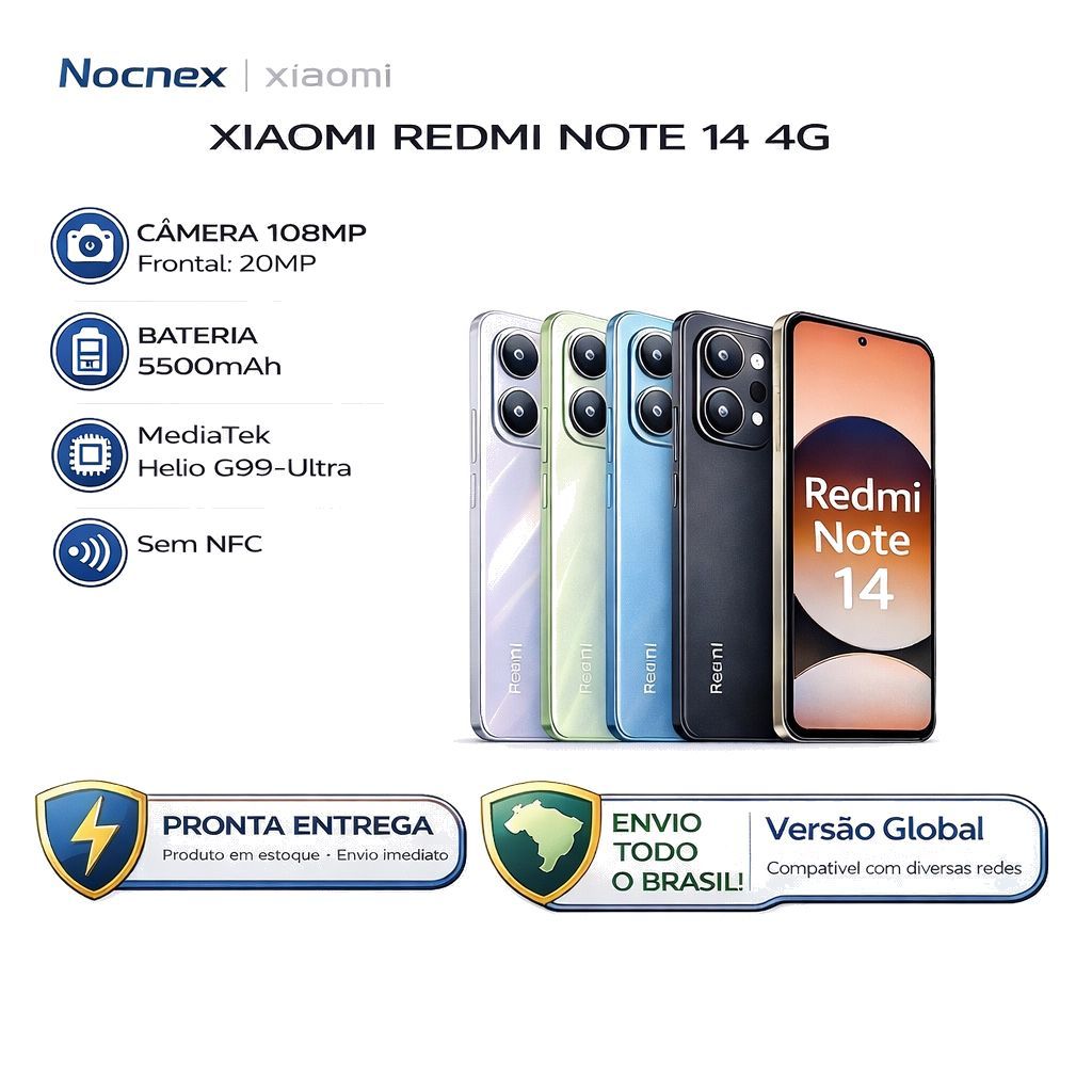 Xiaomi Redmi Note 14 4G 128GB | 256GB Versão Global