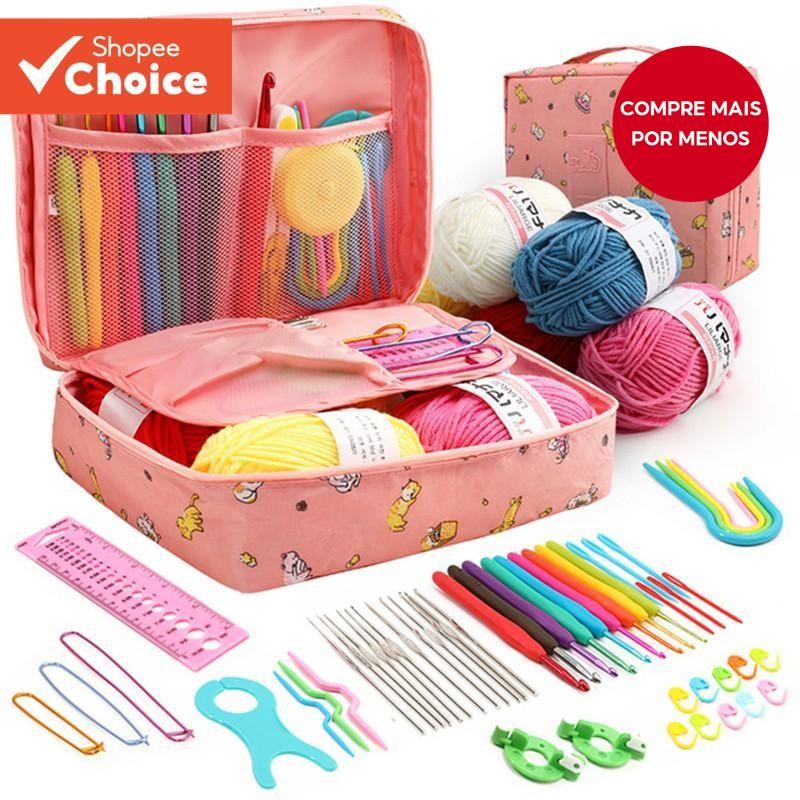 59Pcs Wool Crochet Hooks Artesanato DIY Artesanal Fios de Lã Acessórios de Costura