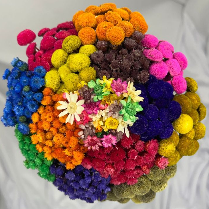 Buquê Mix, Mix de Sempre Vivas, Flores Secas, Mix Colorido