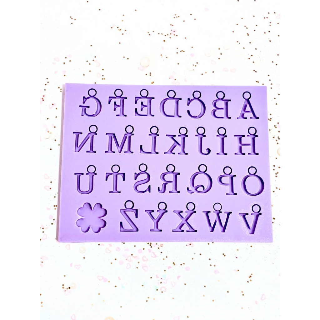 R661 Molde de silicone pingente letras jóia colar resina decorar