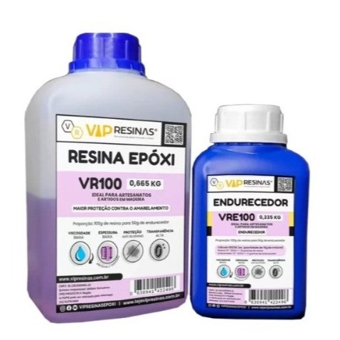 Resina Epóxi Com Proteção UV VR100 1KG – BAIXA ESPESSURA / BAIXA VISCOSIDADE