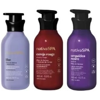 kit mulher 03 hidratante acetinado Nativa 300mls envio imediato