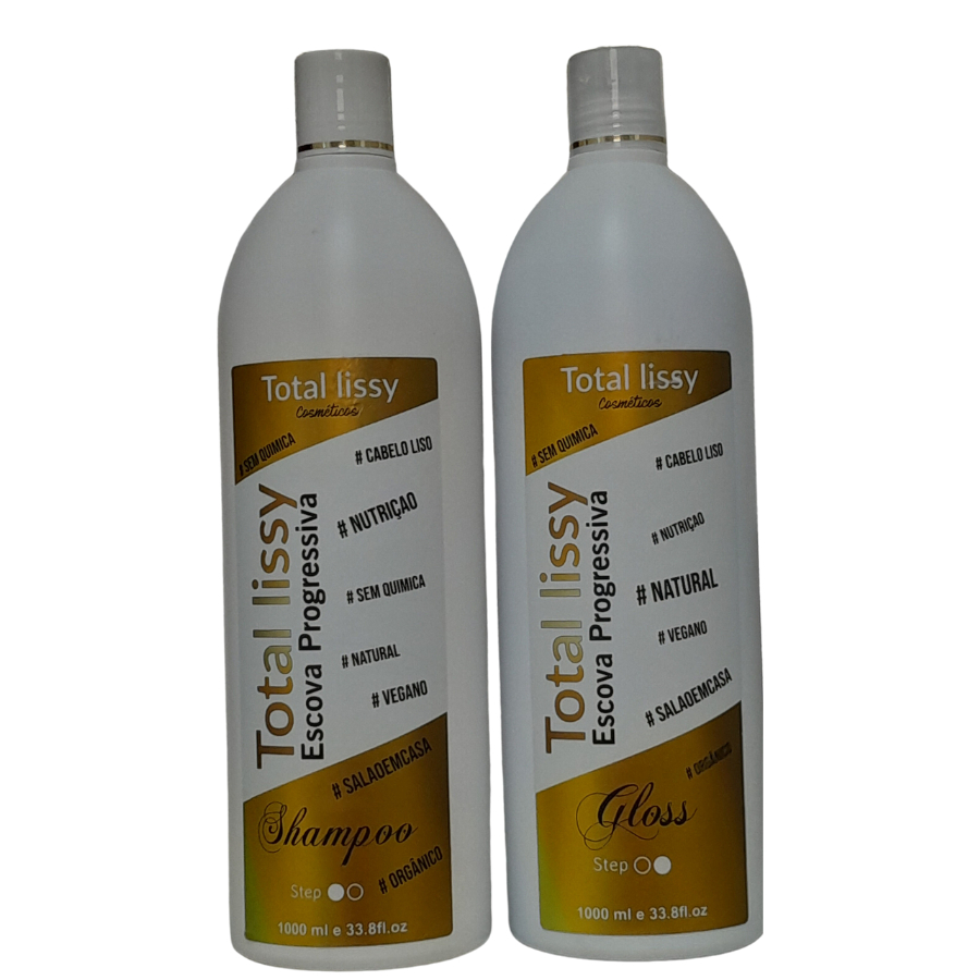 Escova Progressiva Sem Formol Matizadora Total Lissy Profissional 2x1 Litro Orgânico