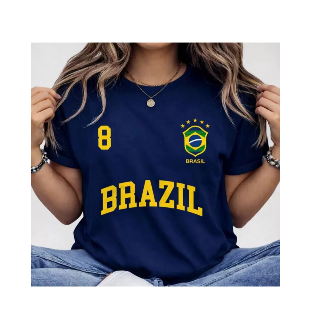 Blusa Feminina Brasil T-shirt Verão Algodão.....