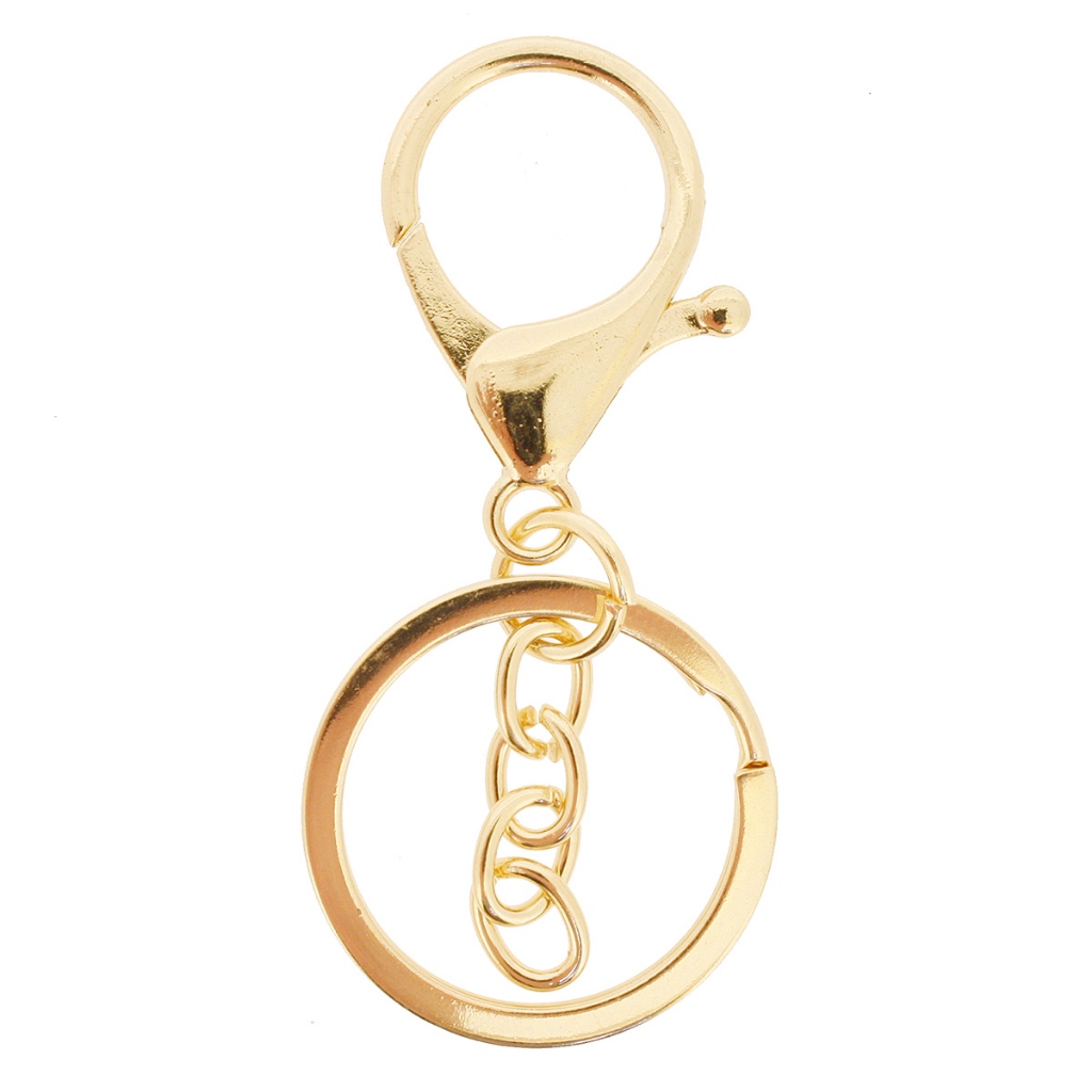 50 Peças Fecho Mosquetão com Argola Italiana Dourado Para Chaveiro Brindes Lembrancinhas
