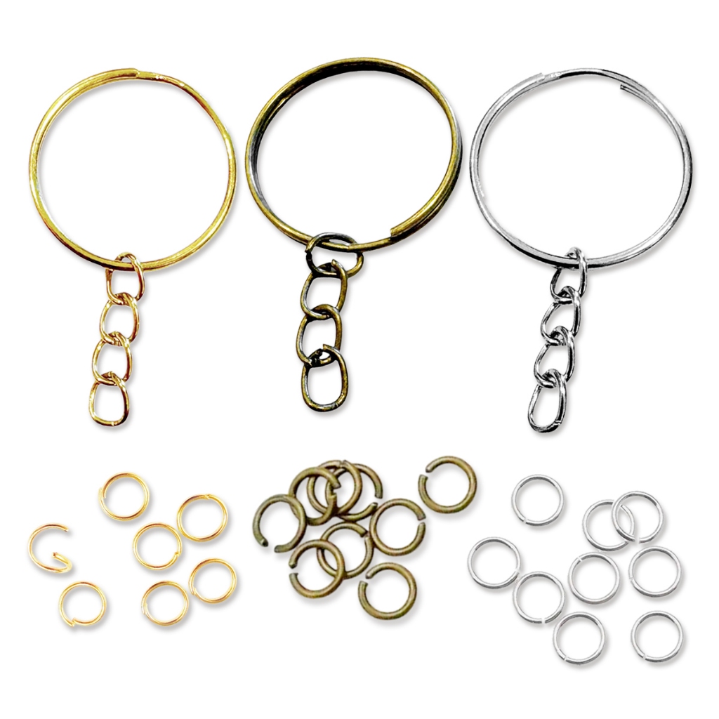 Argola Chaveiro 25mm Com Corrente + Elo Para Montagem Melhor Preço Escolha a Cor e Quantidade